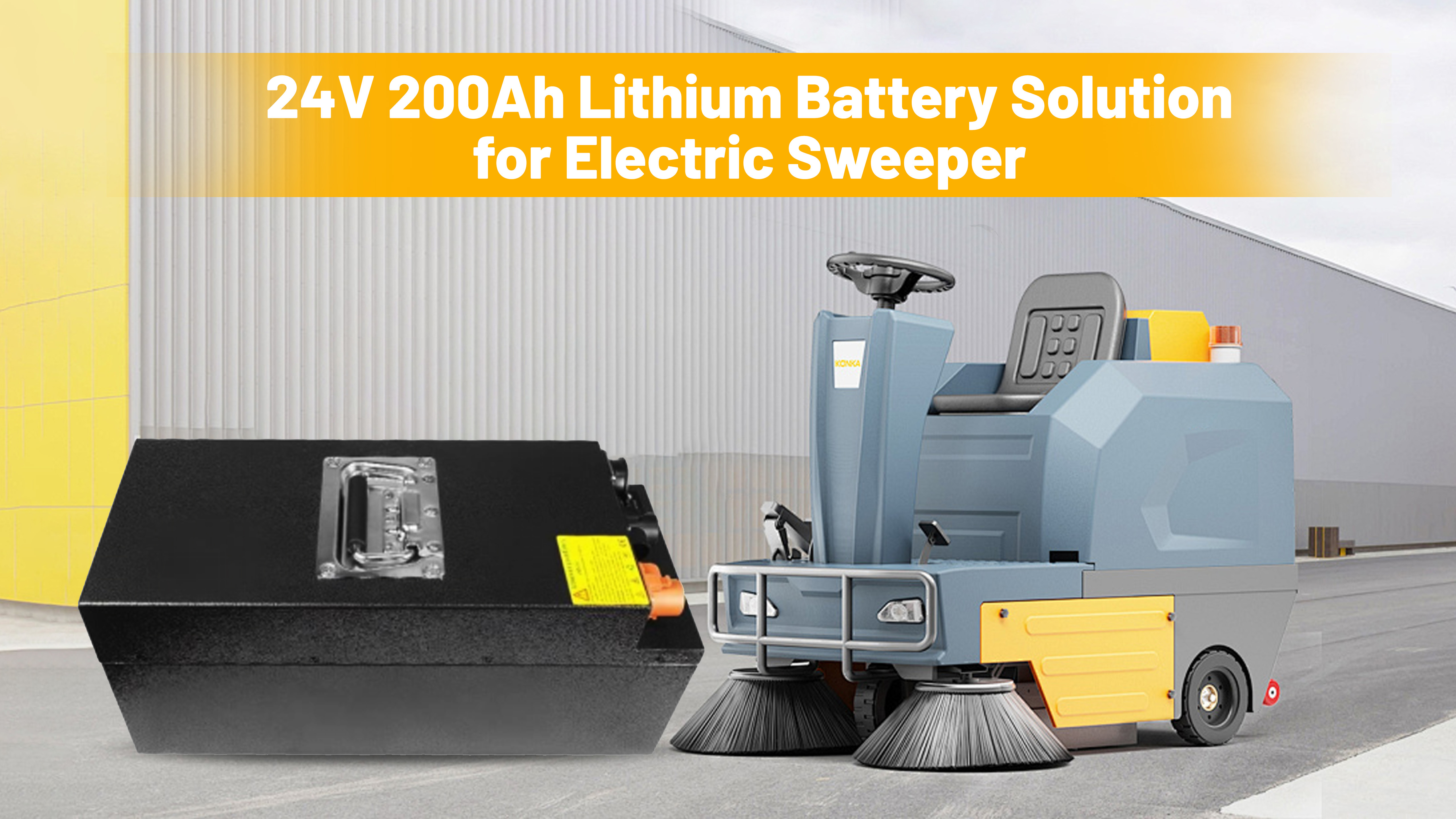 最新の会社の事例について 電動スイーパー用 24V 200Ah LiFePO4 バッテリーソリューション – 鉛蓄電池交換