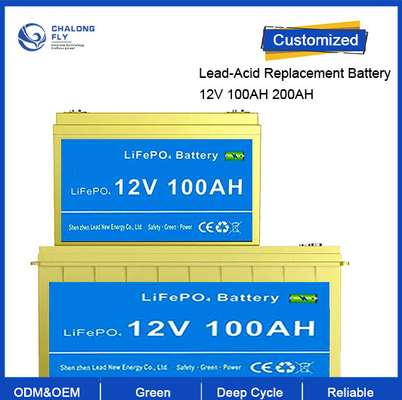 12.8V LiFePO4 リチウム電池 100AH 200AH 電気自動車用 再充電可能鉛酸交換 OEM ODM