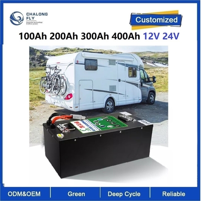 CLF リチウム鉄リン酸塩 再充電電池 LiFePO4 バッテリーパック 100Ah 200Ah 300Ah 400Ah 12V 24V RV キャンピングボート