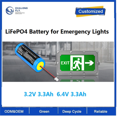 CLF OEM ODM 3.2V 3.3Ah 6.4V 3.3Ah リチウム電池 緊急用ライトのためのLIFEPO4電池
