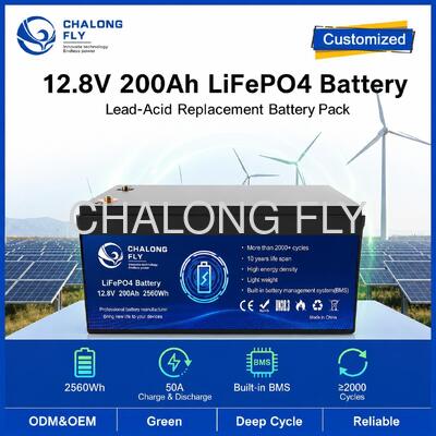 カスタム 12.8V 200Ah LiFePO4 バッテリーパック (BMS付き) ポータブル電源・太陽光発電ストレージ用